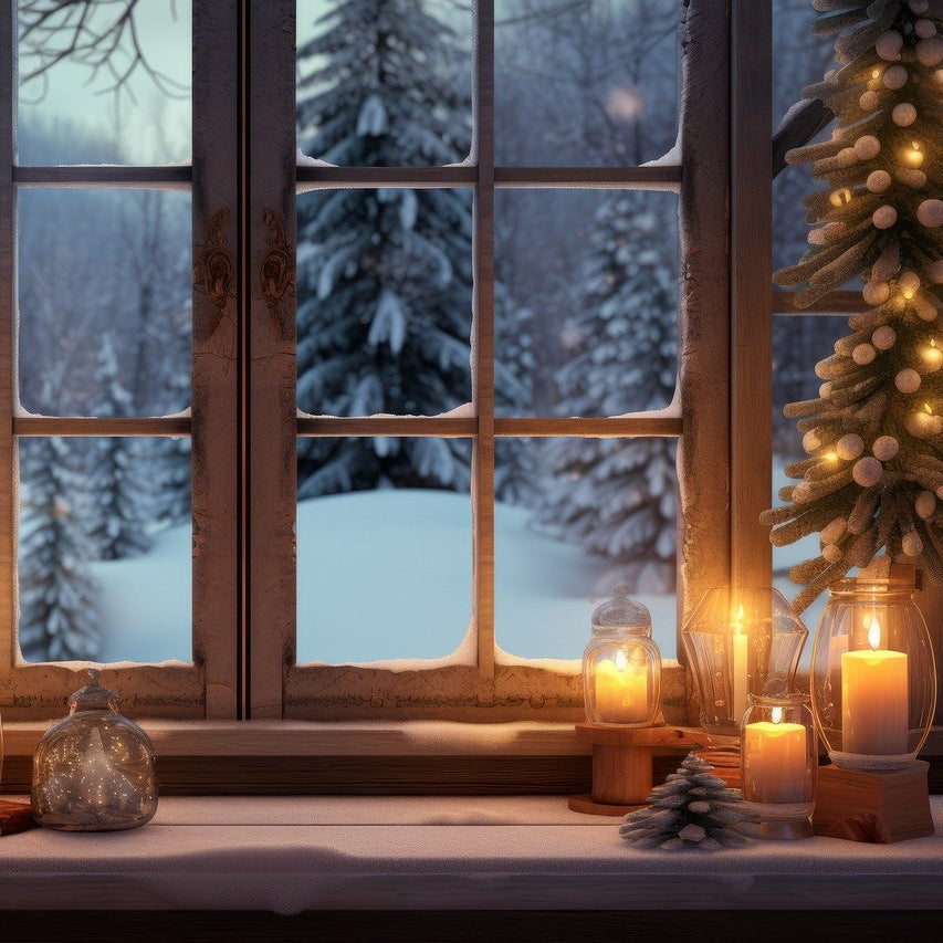 Christmas window scene