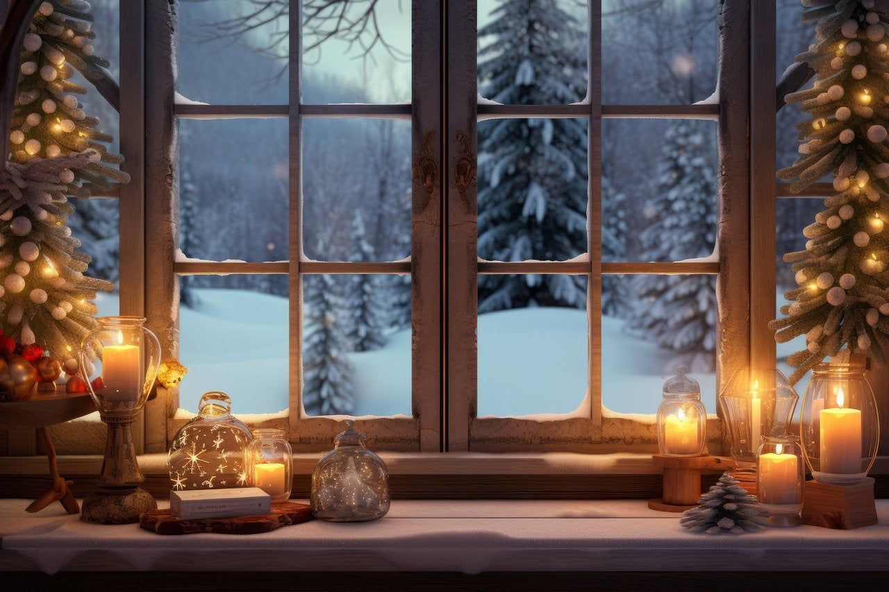 Christmas window scene