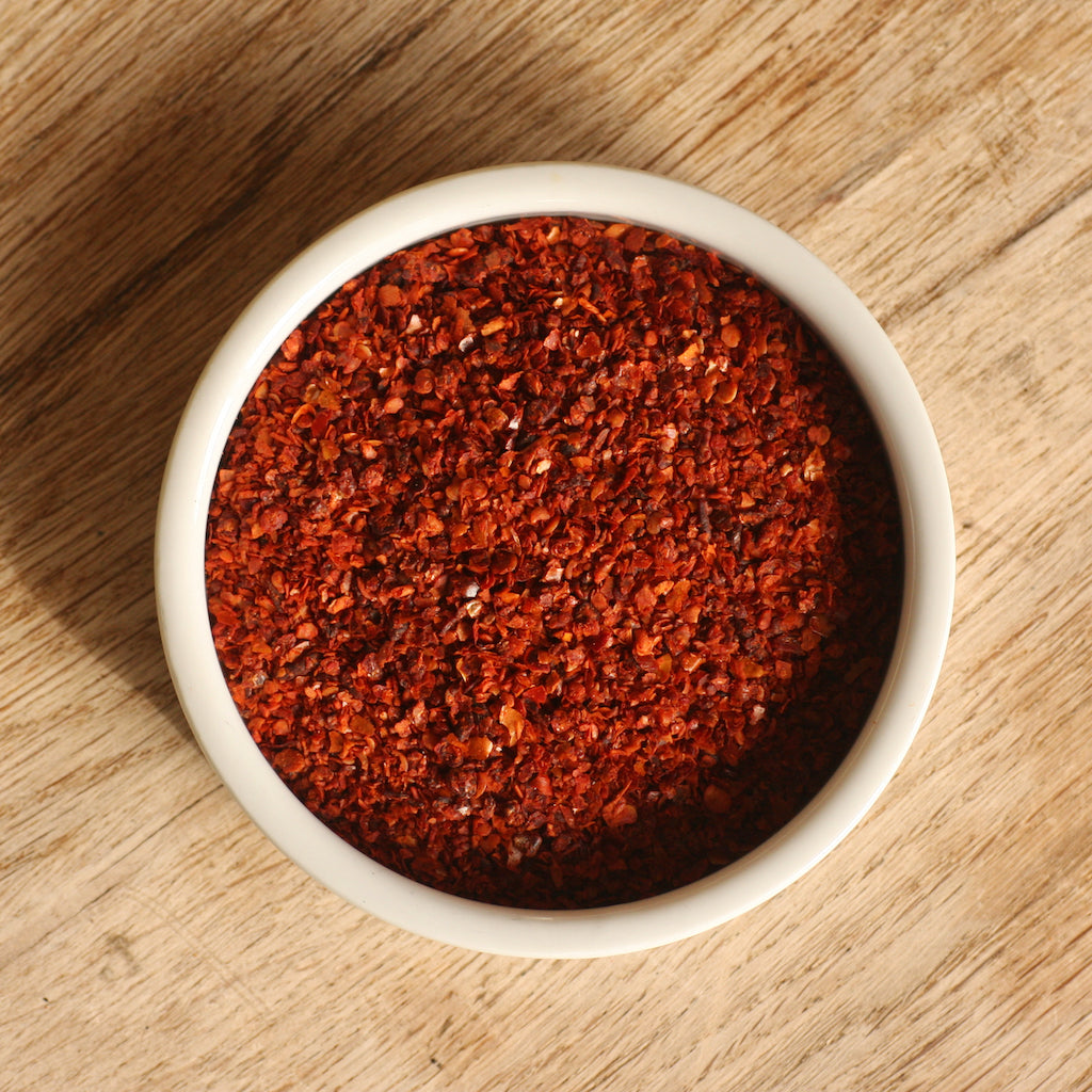 A ramekin of The Artisan Smokehouse's smoked Aleppo chilli flakes